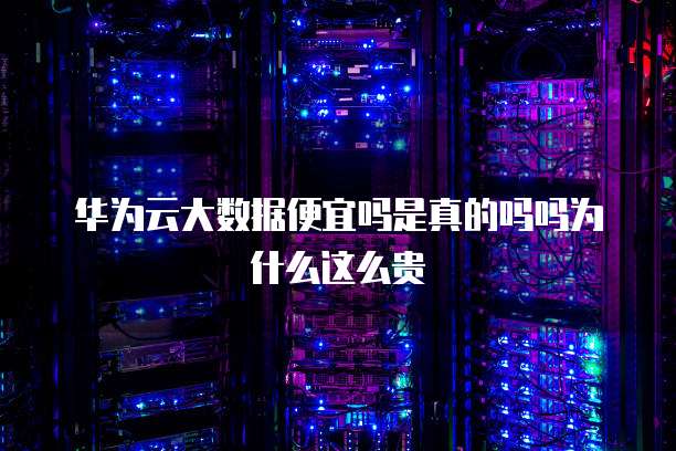 华为云大数据便宜吗是真的吗吗为什么这么贵
