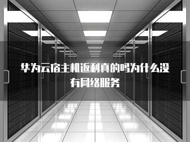 华为云宿主机返利真的吗为什么没有网络服务