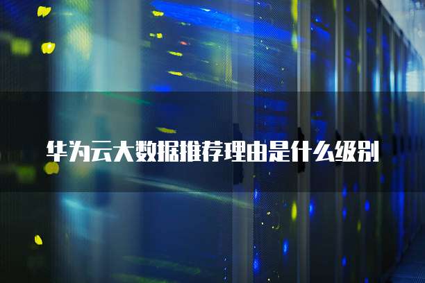 华为云大数据推荐理由是什么级别