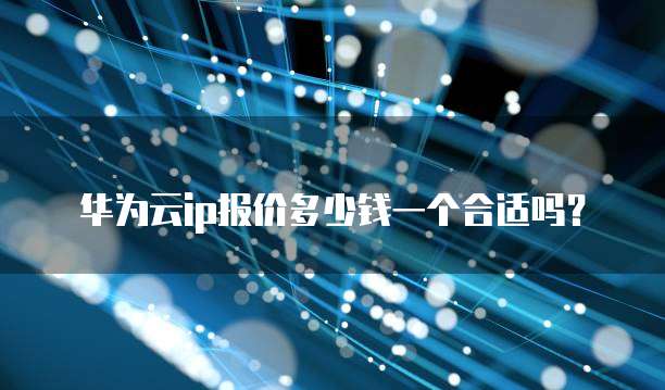 华为云ip报价多少钱一个合适吗?