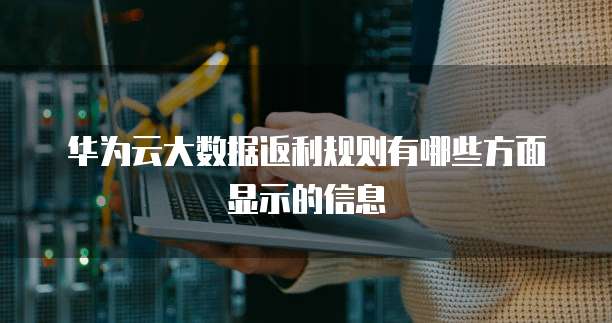 华为云大数据返利规则有哪些方面显示的信息