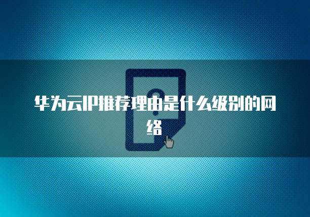 华为云IP推荐理由是什么级别的网络