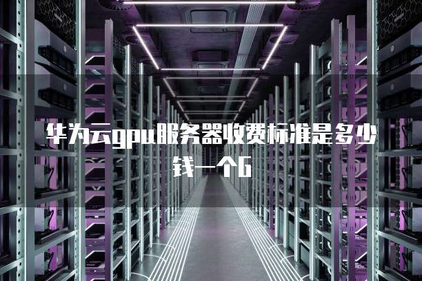 华为云gpu服务器收费标准是多少钱一个G