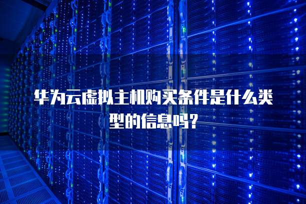 华为云虚拟主机购买条件是什么类型的信息吗?