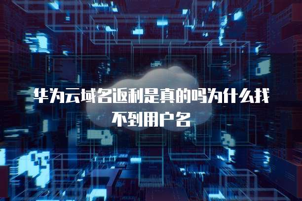 华为云域名返利是真的吗为什么找不到用户名