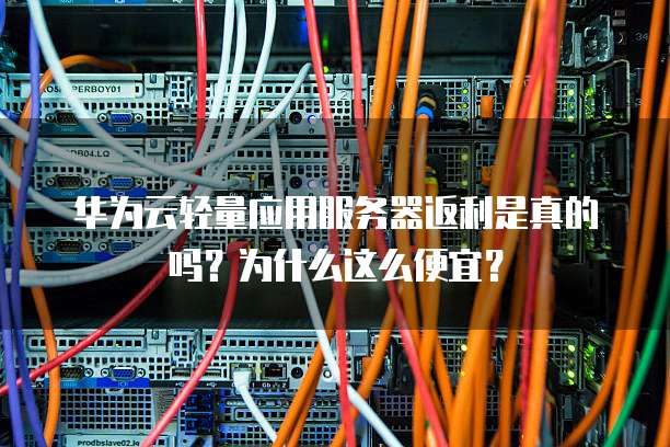 华为云轻量应用服务器返利是真的吗?为什么这么便宜?