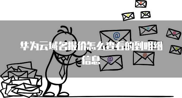 华为云域名报价怎么查看的到明细信息