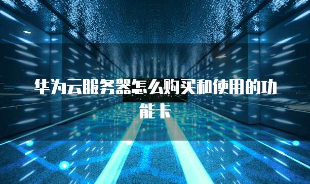 华为云服务器怎么购买和使用的功能卡