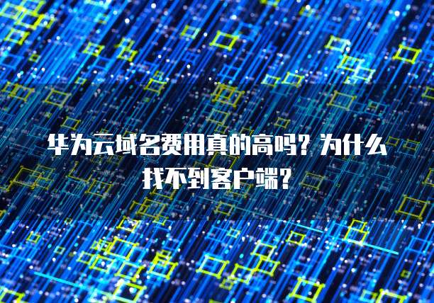 华为云域名费用真的高吗?为什么找不到客户端?