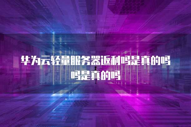 华为云轻量服务器返利吗是真的吗吗是真的吗
