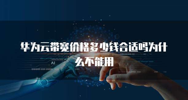 华为云带宽价格多少钱合适吗为什么不能用
