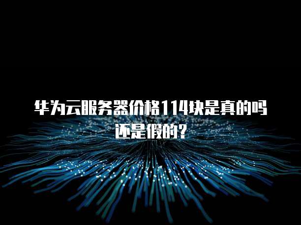 华为云服务器价格114块是真的吗还是假的?