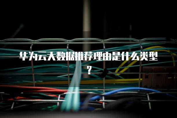 华为云大数据推荐理由是什么类型?