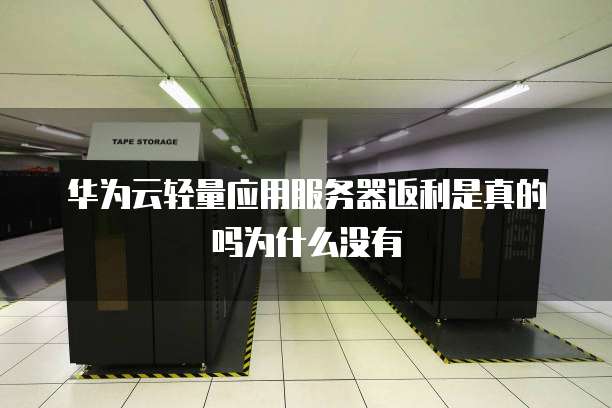华为云轻量应用服务器返利是真的吗为什么没有