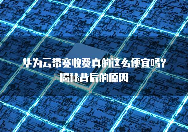 华为云带宽收费真的这么便宜吗？揭秘背后的原因