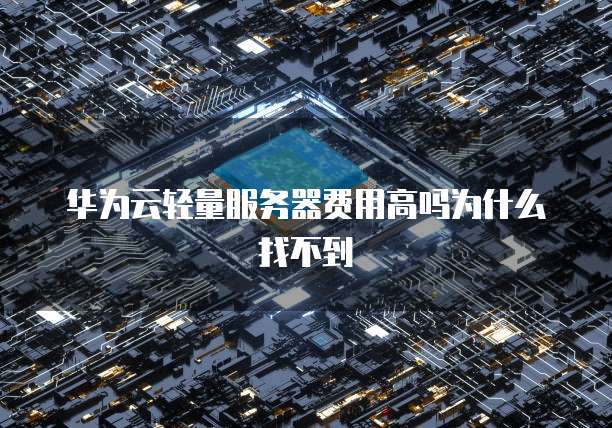 华为云轻量服务器费用高吗为什么找不到