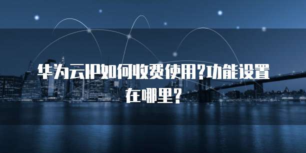 华为云IP如何收费使用?功能设置在哪里?
