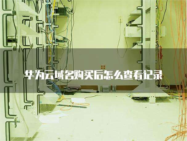 华为云域名购买后怎么查看记录