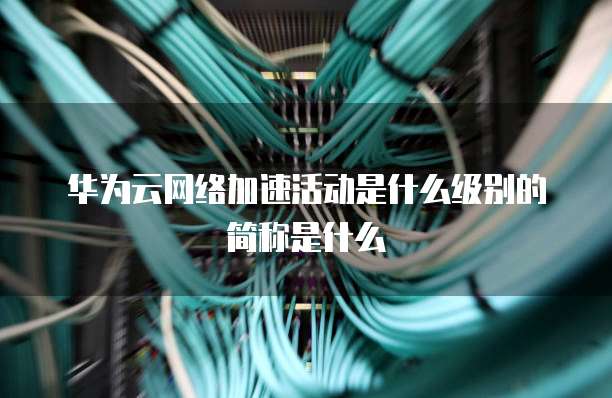 华为云网络加速活动是什么级别的简称是什么
