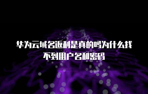 华为云域名返利是真的吗为什么找不到用户名和密码