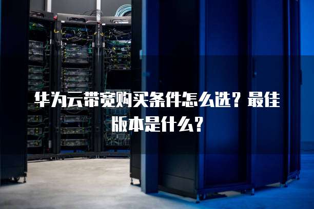 华为云带宽购买条件怎么选?最佳版本是什么?