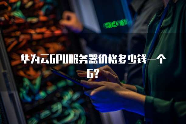 华为云GPU服务器价格多少钱一个G？
