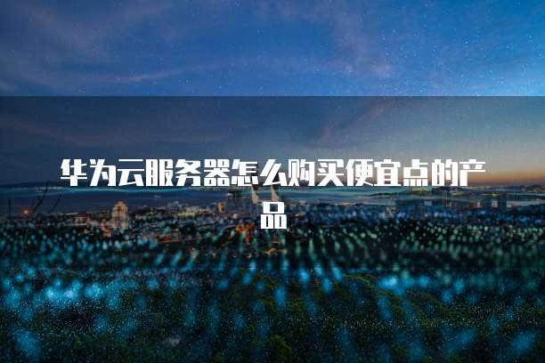 华为云服务器怎么购买便宜点的产品