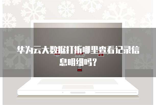 华为云大数据打折哪里查看记录信息明细吗?