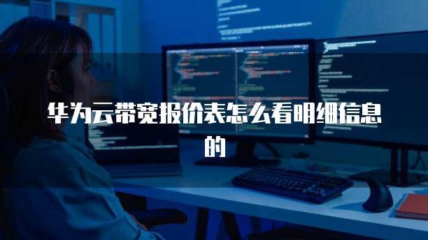 华为云带宽报价表怎么看明细信息的