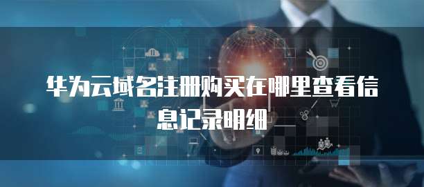 华为云域名注册购买在哪里查看信息记录明细