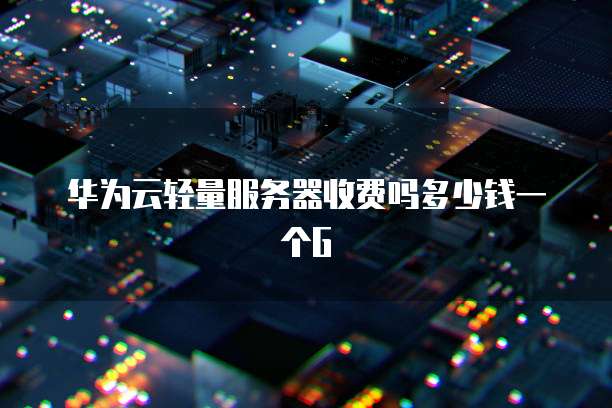华为云轻量服务器收费吗多少钱一个G