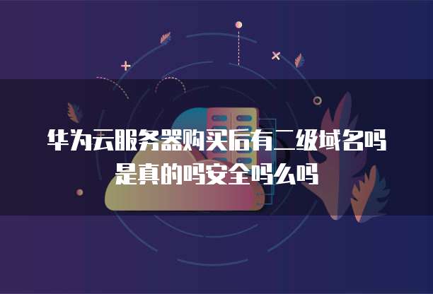 华为云服务器购买后有二级域名吗是真的吗安全吗么吗