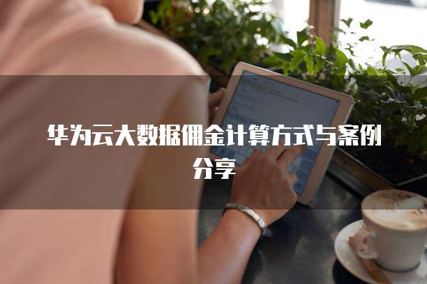 华为云大数据佣金计算方式与案例分享