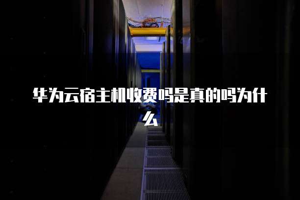 华为云宿主机收费吗是真的吗为什么