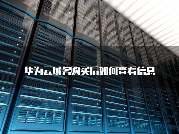 华为云域名购买后如何查看信息
