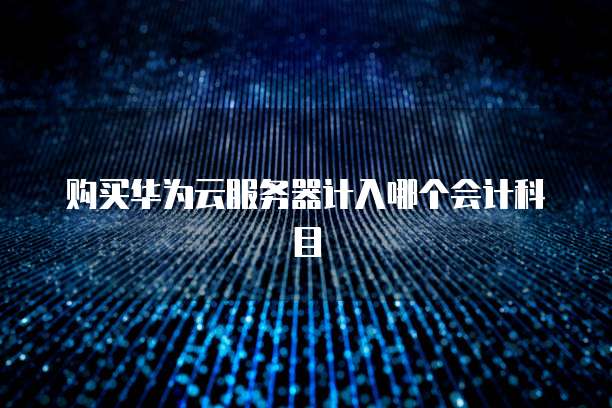 购买华为云服务器计入哪个会计科目