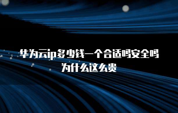 华为云ip多少钱一个合适吗安全吗为什么这么贵