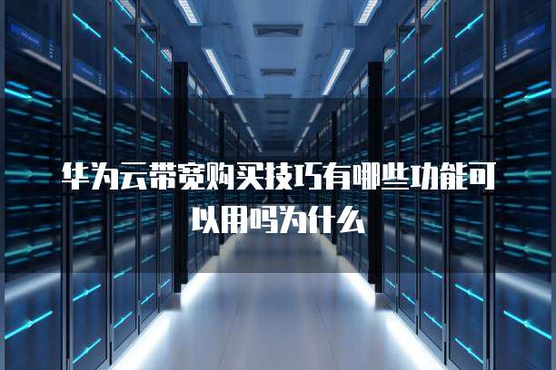 华为云带宽购买技巧有哪些功能可以用吗为什么