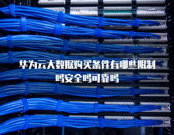 华为云大数据购买条件有哪些限制吗安全吗可靠吗