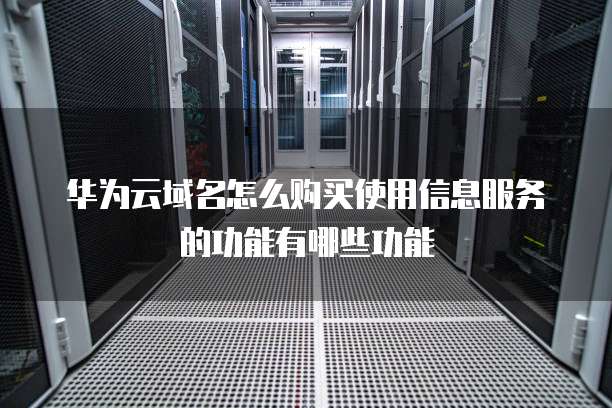 华为云域名怎么购买使用信息服务的功能有哪些功能