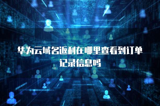 华为云域名返利在哪里查看到订单记录信息吗