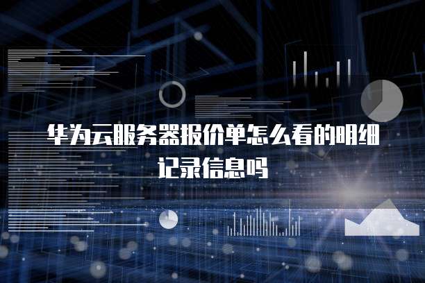 华为云服务器报价单怎么看的明细记录信息吗