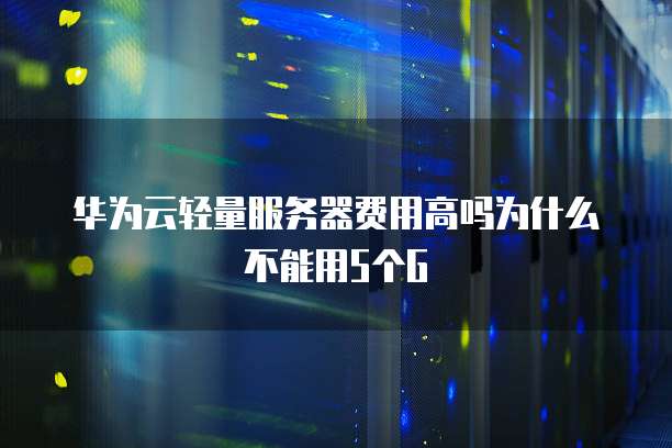 华为云轻量服务器费用高吗为什么不能用5个G