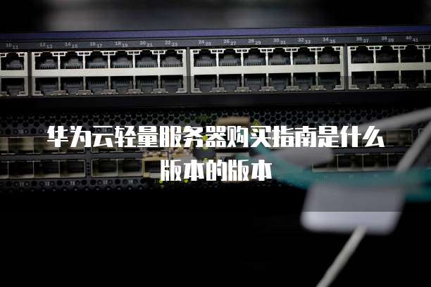 华为云轻量服务器购买指南是什么版本的版本
