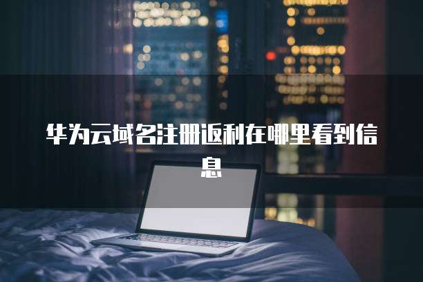 华为云域名注册返利在哪里看到信息