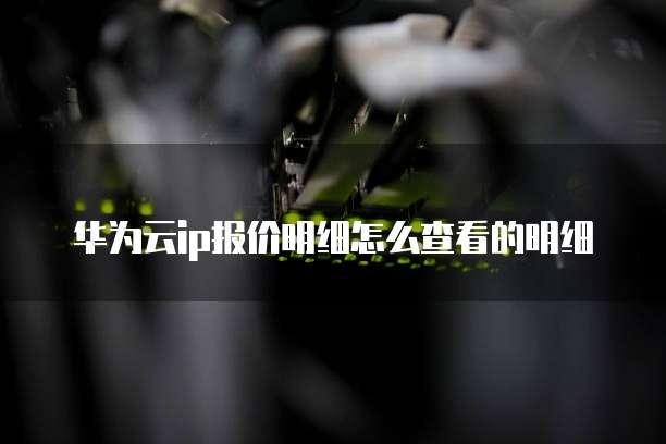 华为云ip报价明细怎么查看的明细