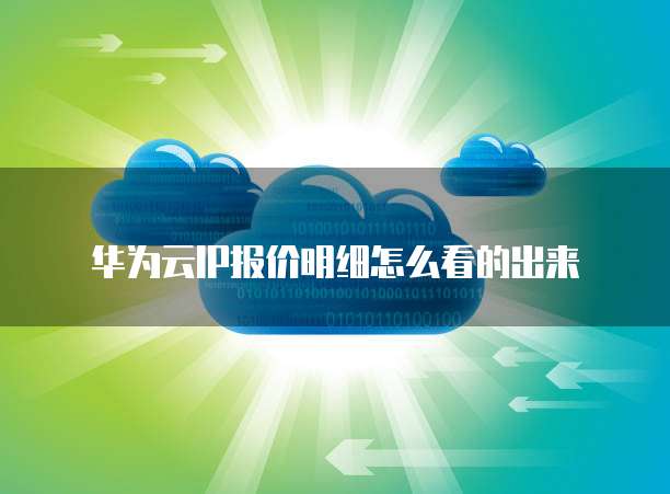 华为云IP报价明细怎么看的出来