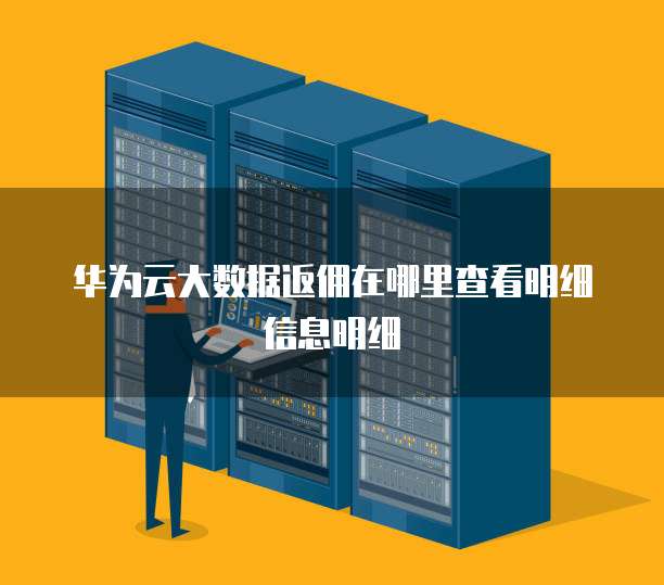 华为云大数据返佣在哪里查看明细信息明细