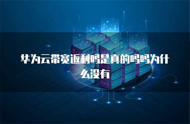 华为云带宽返利吗是真的吗吗为什么没有
