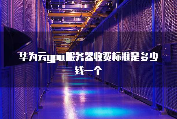 华为云gpu服务器收费标准是多少钱一个